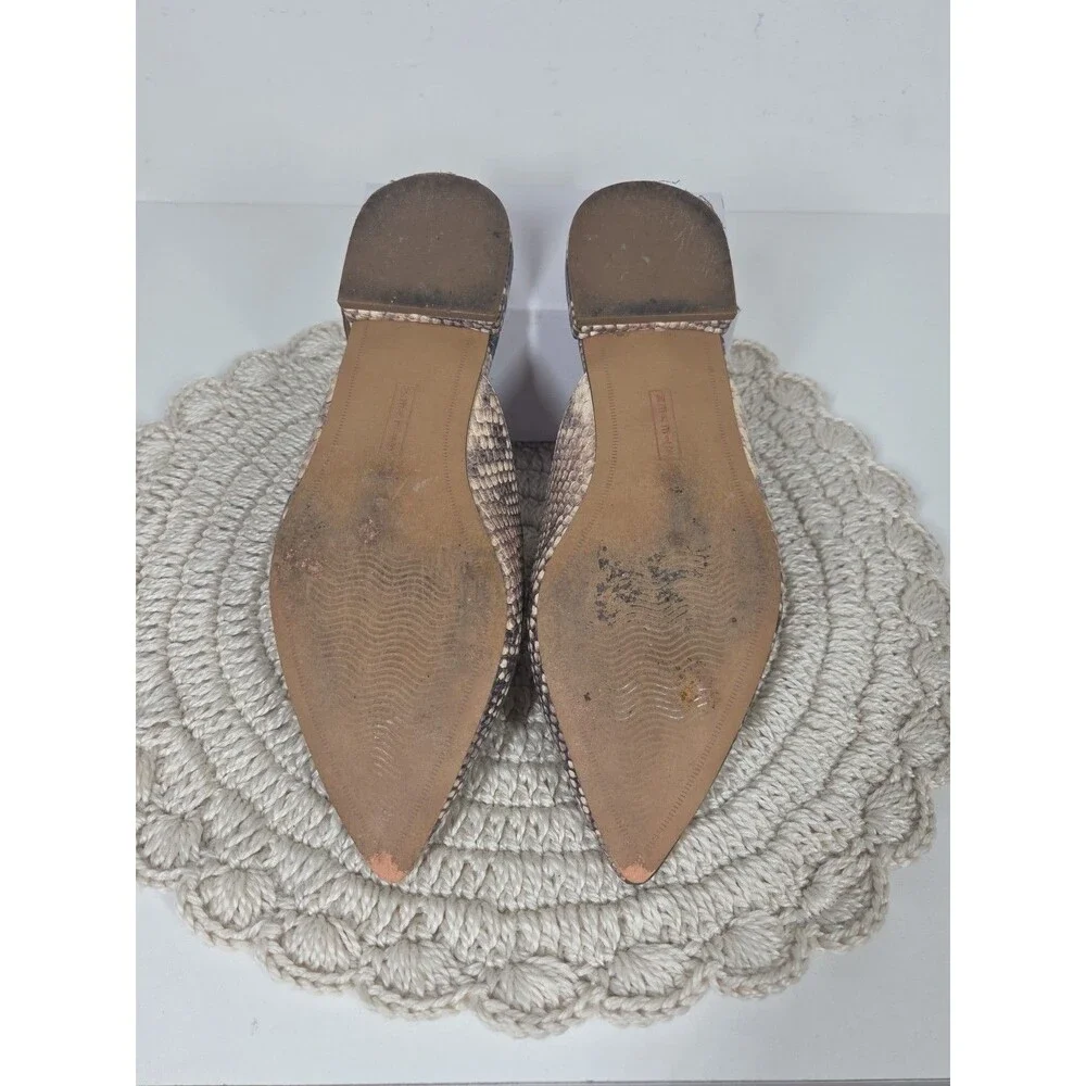 Steve Madden Mattis Python Snakeskin Pointed Toe Slip On Mules Flats Size 7.5M *